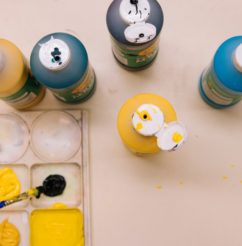 Community events at the CMHA include painting with acrylic tubes and brushes like these to promote mental health and creativity