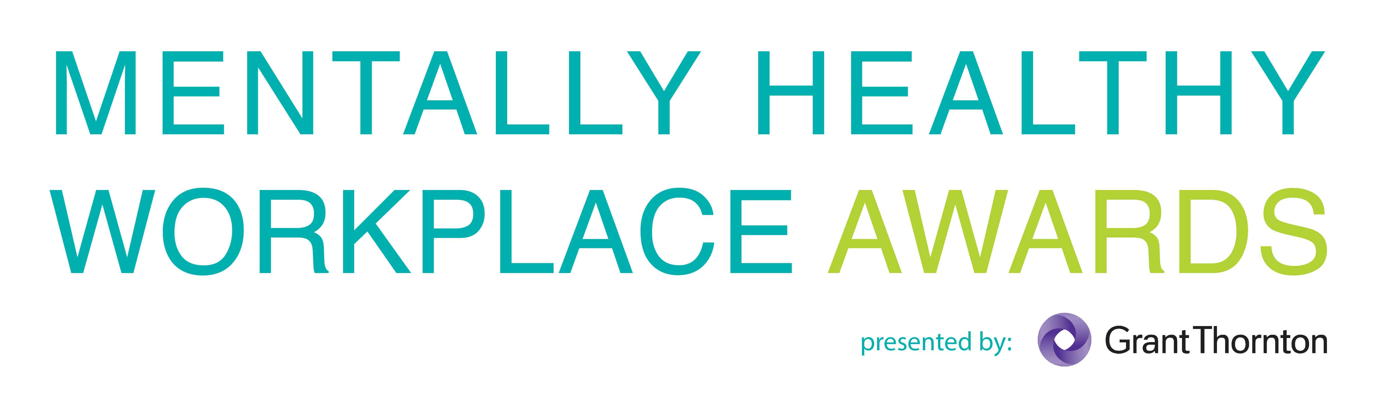 Mentally healthy workplace awards with sponsor grant thorton (logo)